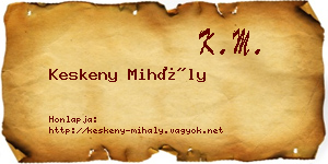 Keskeny Mihály névjegykártya