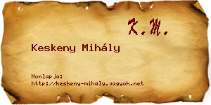 Keskeny Mihály névjegykártya